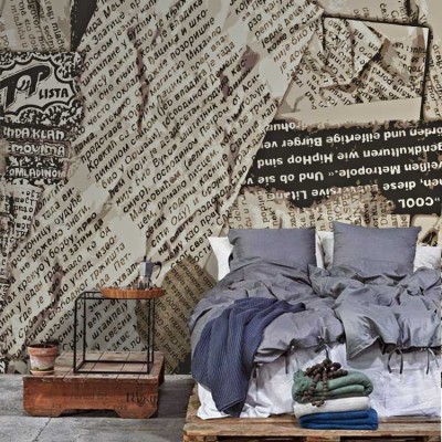 Houseart Εφημερίδα ρετρό, Vintage, Ταπετσαρίες Τοίχου, 110 x 96 εκ.