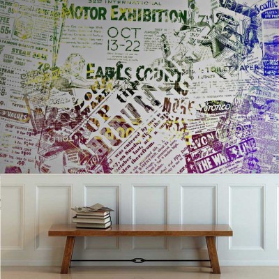 Ρετρό Εφημερίδα, Vintage, Ταπετσαρίες Τοίχου, 100 x 100 εκ.