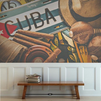 Κούβα Vintage Ταπετσαρίες Τοίχου 82 x 123 cm (21305)