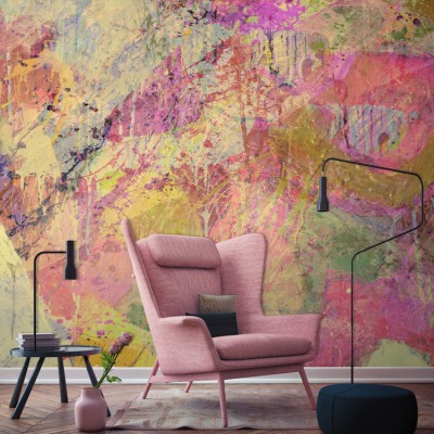 Houseart Αφηρημένη ζωγραφική ροζ, Ζωγραφική, Ταπετσαρίες Τοίχου, 100 x 100 εκ.