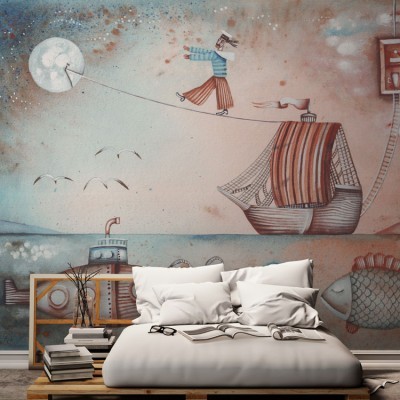 Houseart Αφηρημένη τέχνη, ταξίδια, Ζωγραφική, Ταπετσαρίες Τοίχου, 115 x 82 εκ.