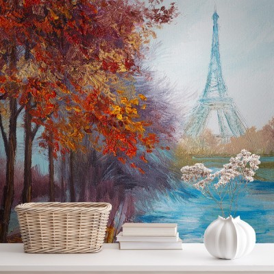 Φθινόπωρο στο Παρίσι, Ζωγραφική, Ταπετσαρίες Τοίχου, 100 x 100 εκ. (51965)