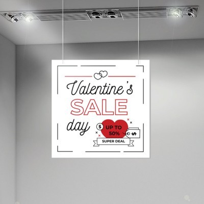 Houseart Valentine\'s Sale, Αγίου Βαλεντίνου, Καρτολίνες κρεμαστές, 50 x 50 εκ.