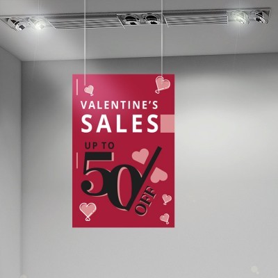 Valentine\'s Sales 50%, Αγίου Βαλεντίνου, Καρτολίνες κρεμαστές, 50 x 75 εκ.