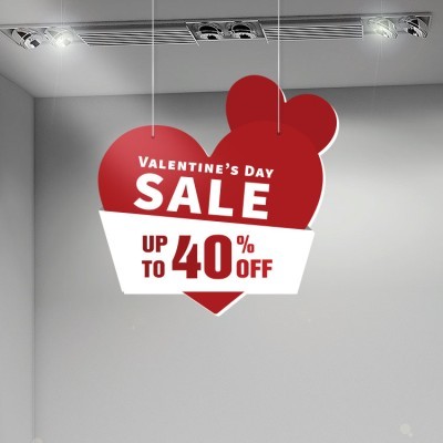 Heart Valentine\'s Day 40% Off, Αγίου Βαλεντίνου, Καρτολίνες κρεμαστές, 50 x 50 εκ.