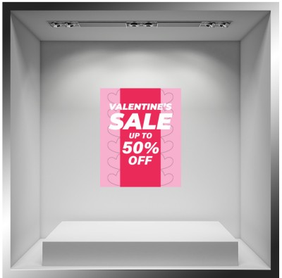 Happy Valentine\'s Sale, Valentines Day, Αυτοκόλλητα βιτρίνας, 40 x 50 εκ.