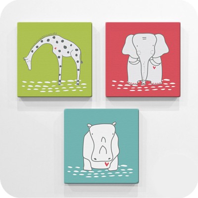 Ζώα Παιδικά Mini Set καμβάς 25 x 25 cm