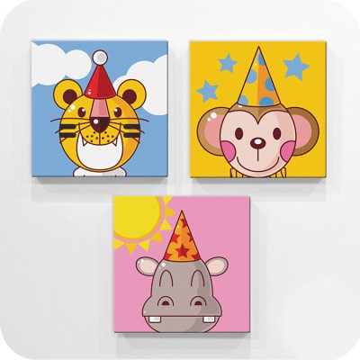 Γενέθλια Ζώων Παιδικά Mini Set καμβάς 25 x 25 cm