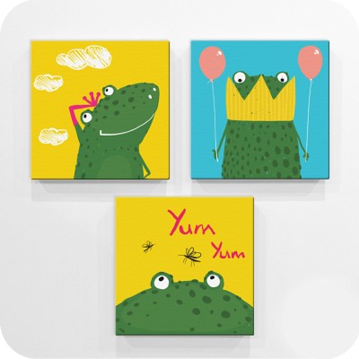 Βατράχια Παιδικά Mini Set καμβάς 25 x 25 cm