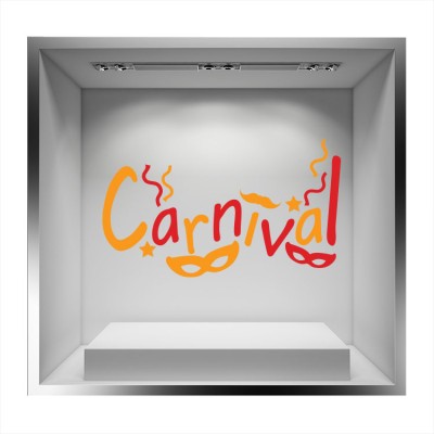 Carnival, μάσκες Αποκριάτικα Αυτοκόλλητα βιτρίνας 38 x 65 cm (17194)