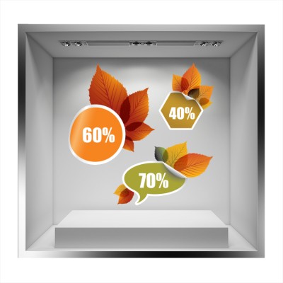 -70% 60% 40% Εκπτωτικά Αυτοκόλλητα βιτρίνας 56 x 50 cm (6363)