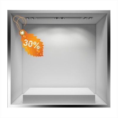 -30% Πορτοκαλί φτερό Εκπτωτικά Αυτοκόλλητα βιτρίνας 60 x 27 cm (6387)