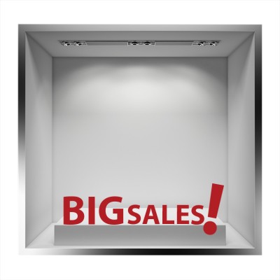 Big sales με θαυμαστικό Εκπτωτικά Αυτοκόλλητα βιτρίνας 38 x 65 cm (6794)