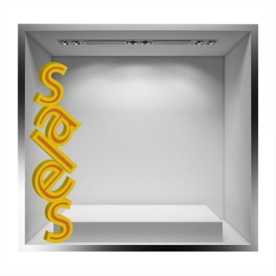 Sales κατακόρυφα γράμματα Εκπτωτικά Αυτοκόλλητα βιτρίνας 86 x 25 cm (7394)