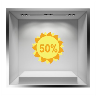 50% ήλιος Άνοιξη – Καλοκαίρι Αυτοκόλλητα βιτρίνας 60 x 60 cm (7416)