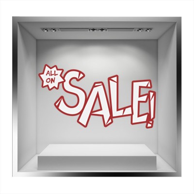 All on sale Εκπτωτικά Αυτοκόλλητα βιτρίνας 38 x 70 cm (16445)
