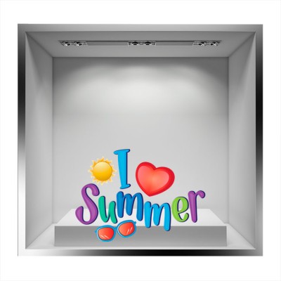 I love summer Άνοιξη – Καλοκαίρι Αυτοκόλλητα βιτρίνας 46 x 65 cm (17719)