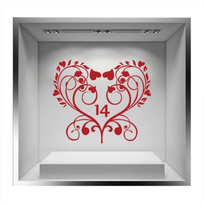 14 καρδιά Valentines Day Αυτοκόλλητα βιτρίνας 55 x 65 cm (17050)