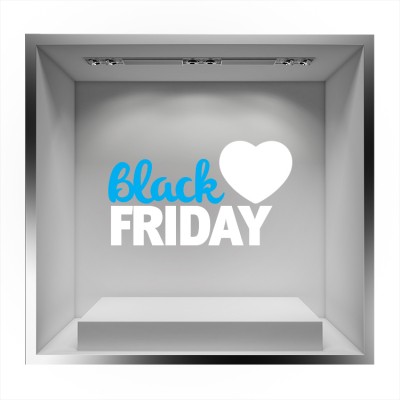 Black Friday Heart Εκπτωτικά Αυτοκόλλητα βιτρίνας 31 x 55 cm (20640)