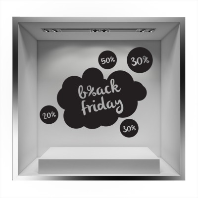 Black Friday Cloud Εκπτωτικά Αυτοκόλλητα βιτρίνας 40 x 55 cm (20644)