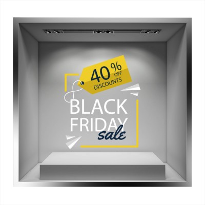 Black Friday Discounts Εκπτωτικά Αυτοκόλλητα βιτρίνας 62 x 50 cm (36571)