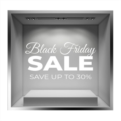 Black Friday Save White Εκπτωτικά Αυτοκόλλητα βιτρίνας 46 x 80 cm (36619)