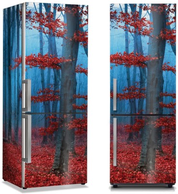 Κόκκινα Φύλλα Φύση Αυτοκόλλητα ψυγείου 50 x 85 cm