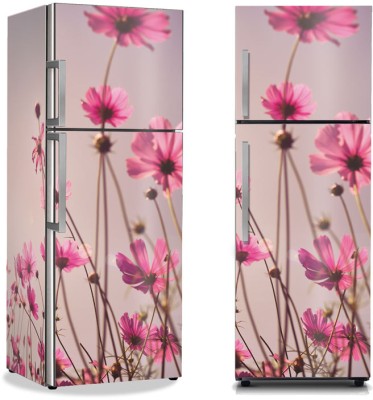 Ροζ λουλούδια Φύση Αυτοκόλλητα ψυγείου 50 x 85 cm