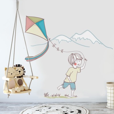 Αγόρι με Χαρταετό Παιδικά Αυτοκόλλητα τοίχου 70 x 74 cm (29012)