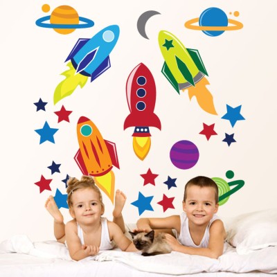 Στο διάστημα… Παιδικά Αυτοκόλλητα τοίχου 80 x 80 cm (14527)
