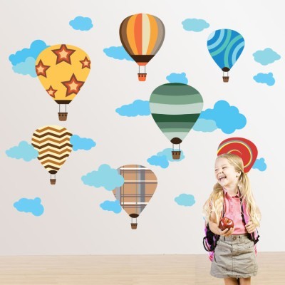 Αερόστατα πολύχρωμα Παιδικά Αυτοκόλλητα τοίχου 61 x 78 cm (14533)