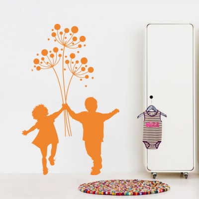 Παιδάκια με άνθος Παιδικά Αυτοκόλλητα τοίχου 91 x 58 cm (5041)
