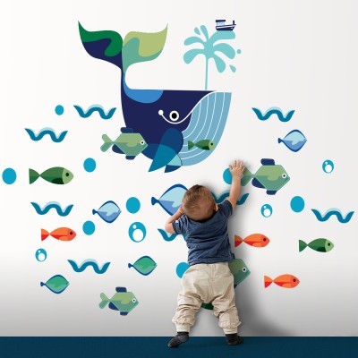 Ψαράκια Παιδικά Αυτοκόλλητα τοίχου 103×48 cm (card size) (35111)