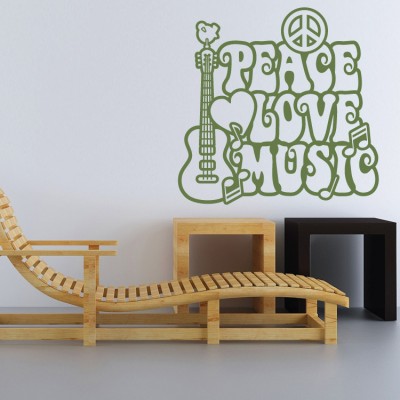 Love music Φράσεις Αυτοκόλλητα τοίχου 50 x 50 εκ.