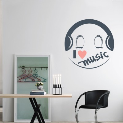 Μουσική φάτσα Φράσεις Αυτοκόλλητα τοίχου 50 x 50 cm (2880)