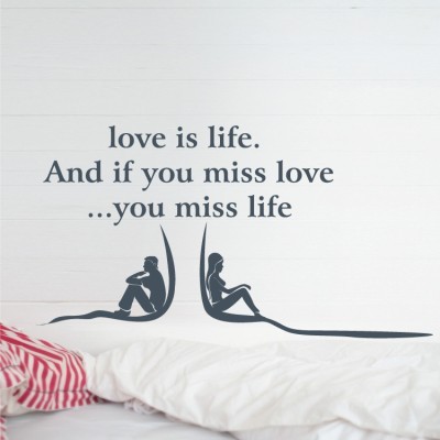 Love is life Φράσεις Αυτοκόλλητα τοίχου 75 x 40 εκ.
