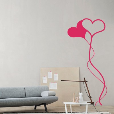 Μπαλόνια καρδιές Διάφορα Αυτοκόλλητα τοίχου 76 x 32 cm (6866)