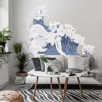 Κύματα Ναυτικά Αυτοκόλλητα τοίχου 60 x 80 cm