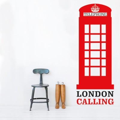 Τηλεφωνικός θάλαμος Λονδίνο Αυτοκόλλητα τοίχου 108 x 40 cm (13286)