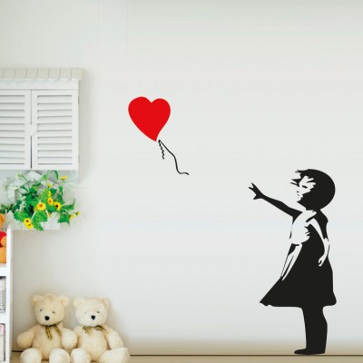 Love floats Banksy Αυτοκόλλητα τοίχου 99 x 80 cm (13245)