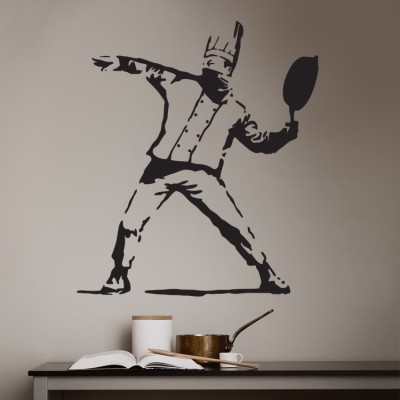 Pan thrower Banksy Αυτοκόλλητα τοίχου 95 x 80 cm (13253)