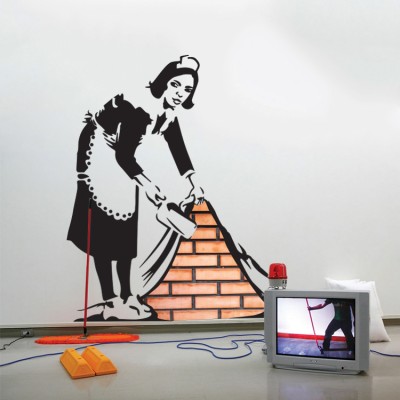 The sweeper Banksy Αυτοκόλλητα τοίχου 155 x 158 cm (13267)