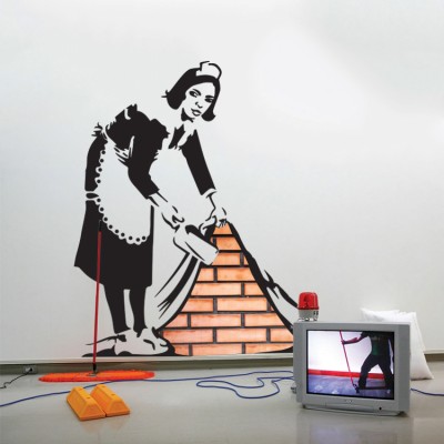 The sweeper Banksy Αυτοκόλλητα τοίχου 155 x 158 cm