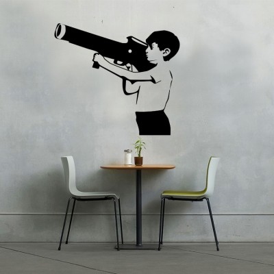 Boy with bazoo Banksy Αυτοκόλλητα τοίχου 63 x 70 cm