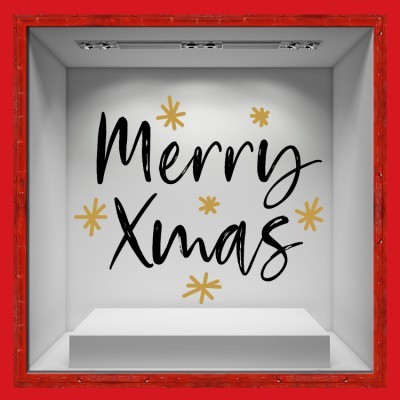 Merry Xmas Χριστουγεννιάτικα Αυτοκόλλητα βιτρίνας 42 x 50 cm (36716)