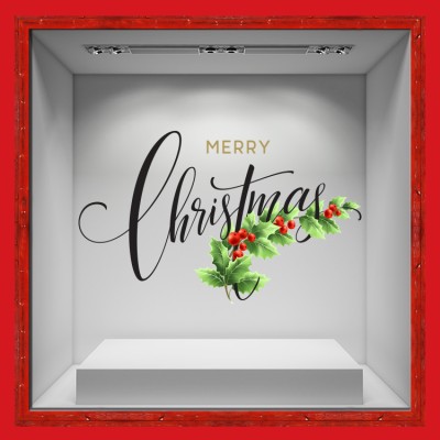 Merry Christmas Χριστουγεννιάτικα Αυτοκόλλητα βιτρίνας 49 x 80 cm (36723)