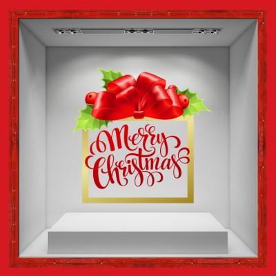 Christmas Ribbon Χριστουγεννιάτικα Αυτοκόλλητα βιτρίνας 51 x 50 cm (36726)