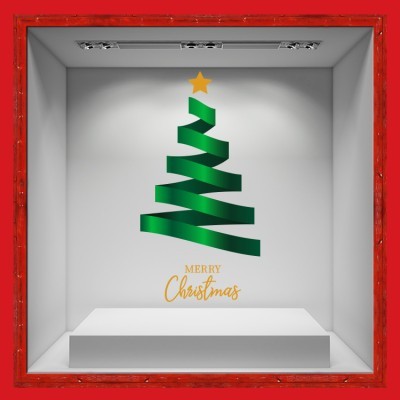 Merry Christmas – Tree Χριστουγεννιάτικα Αυτοκόλλητα βιτρίνας 96 x 50 cm (36736)