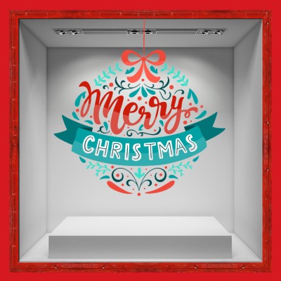 Merry X-Mas Χριστουγεννιάτικα Αυτοκόλλητα βιτρίνας 50 x 50 cm (36765)