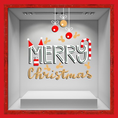 Χριστουγεννιάτικα Στολίδια! Χριστουγεννιάτικα Αυτοκόλλητα βιτρίνας 56 x 50 cm (36768)